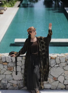 MMBL文艺复古慢慢变蓝荼设计师款高品连衣裙袍子