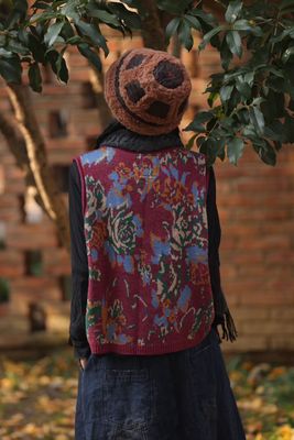 MMBL慢慢变蓝荼羊毛混纺马甲背心35918