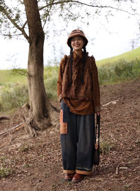 MMBL慢慢变蓝荼植物染汉麻马甲33549