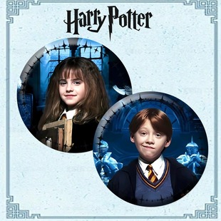 罗恩马尔福赫敏电影人物写实风吧唧马口铁徽章书包挂件