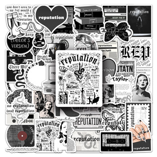 50张泰勒专辑REPUTATION明星贴纸装饰笔记本水杯手机壳行李箱贴画