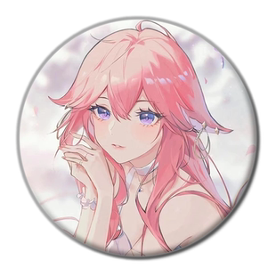 八重神子周边徽章胸章二次元吧唧谷子动漫卡通游戏女生礼物挂配饰