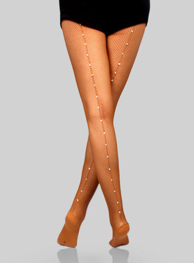 专业防滑硬网拉丁舞蹈袜烫水钻石惊爆juj连裤袜性感镂空网袜四季