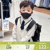 男孩学院风 衣服童装 戴维贝拉男童衬衫 儿童帅气白衬衣男宝宝春季