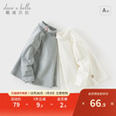 小女孩内搭 女童洋气花边上衣打底衫 戴维贝拉儿童长袖 T恤秋冬新款