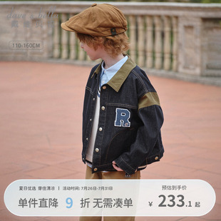 上衣大童运动休闲童装 戴维贝拉男童牛仔外套儿童夹克2025秋季 新款