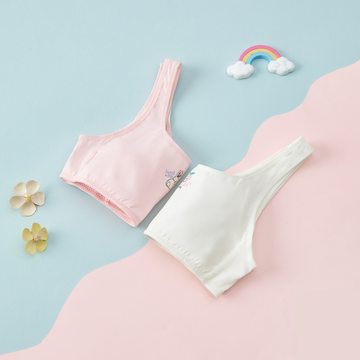 戴维贝拉女童发育期内衣儿童背心吊带少女小学生文胸女孩阶段