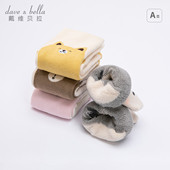 戴维贝拉儿童袜子秋季 两双装 男童短袜卡通女童圣诞弹力袜童袜