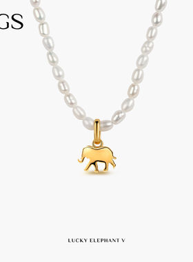 MGS/曼古银银镀18K金米形珍珠项链女轻奢S925纯银小众高级设计