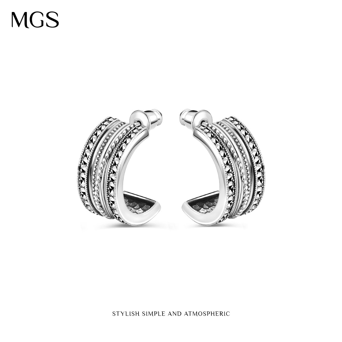 MGS/曼古银心引力耳环S925银气质精致小众设计轻奢耳饰送闺蜜礼物,饰品/流行首饰/时尚饰品新,耳环,淘宝优惠券,粉丝福利购,淘宝优惠卷