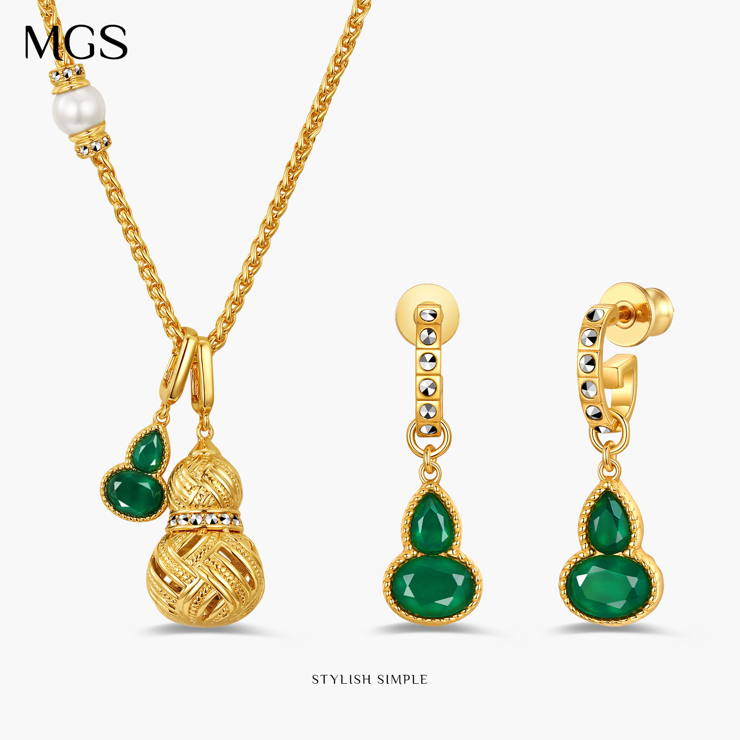 MGS/曼古银女士葫芦中式复古风项莲吊坠新年礼物项坠奢华个性