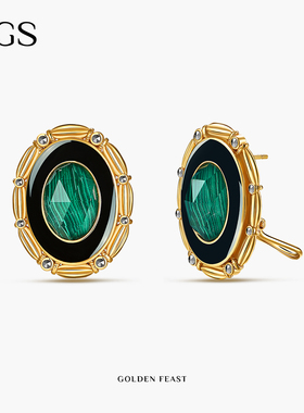 MGS/曼古银琉金盛宴925银耳环中式复古精致耳钉耳坠时尚气质耳饰