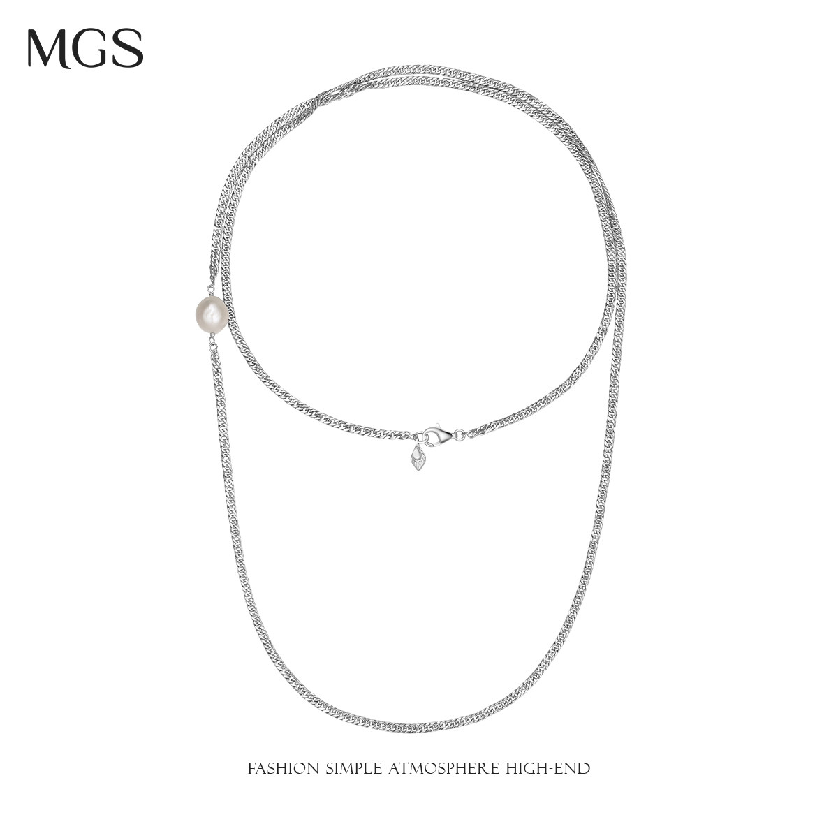 MGS/曼古银2025新款长款秋冬毛衣链S925银珍珠项链小众设