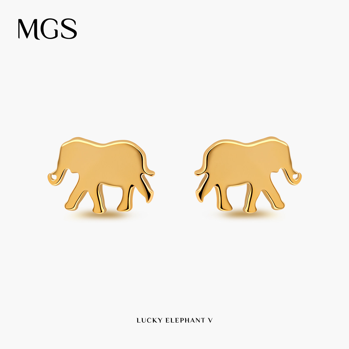 MGS/曼古银小吉象925银镀18K金耳钉轻奢高级感小众设计感耳