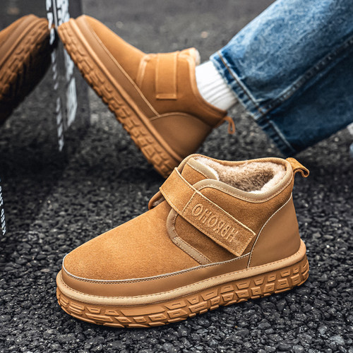 雪地靴男款冬季羊毛加绒加厚保暖百搭套脚棉鞋2025新款潮流马丁靴