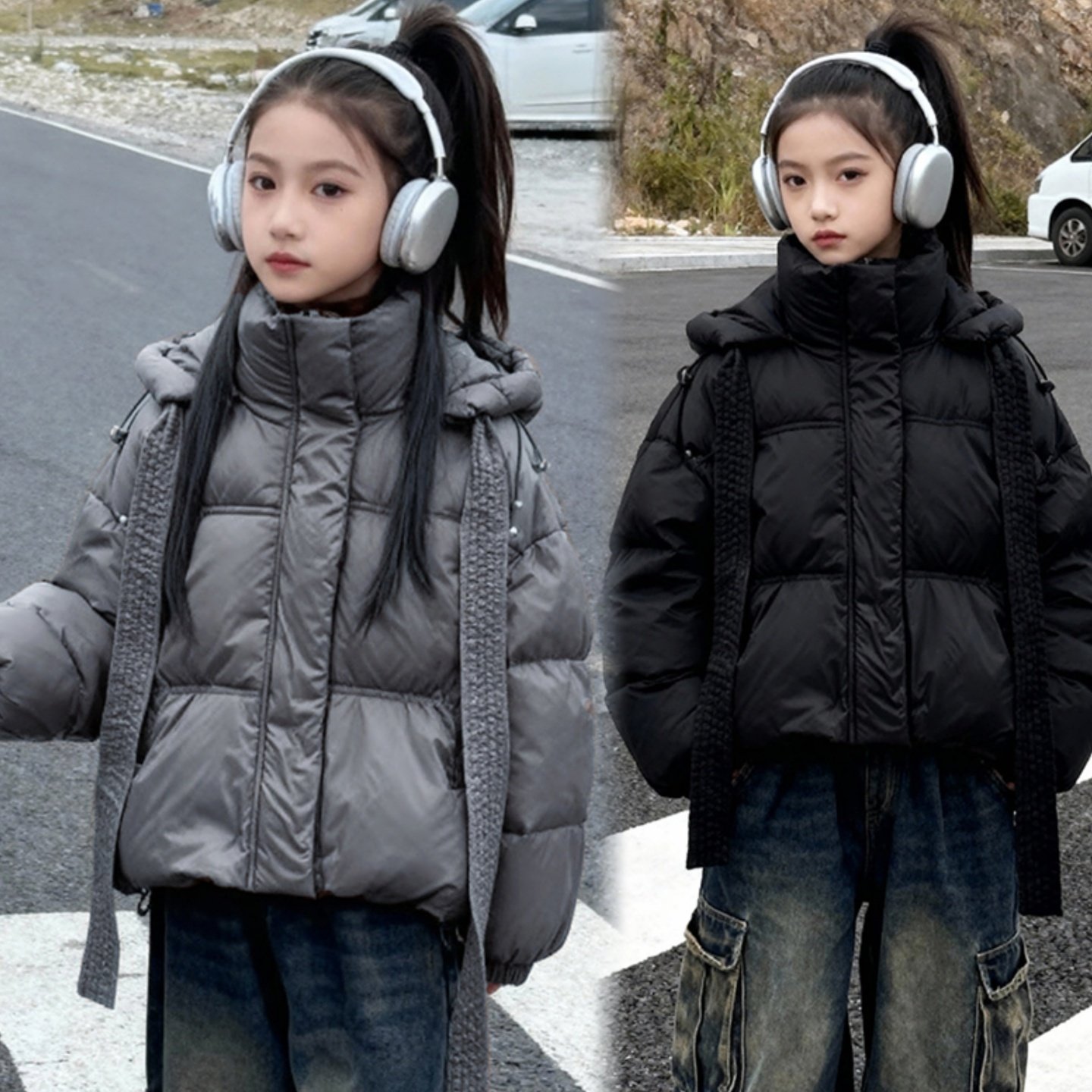 2026新款女童棉服今年流行爆款中大童短款方格泡芙飘带丝棉棉衣潮,童装/婴儿装/亲子装,棉袄/棉服,淘宝优惠券,粉丝福利购,淘宝优惠卷