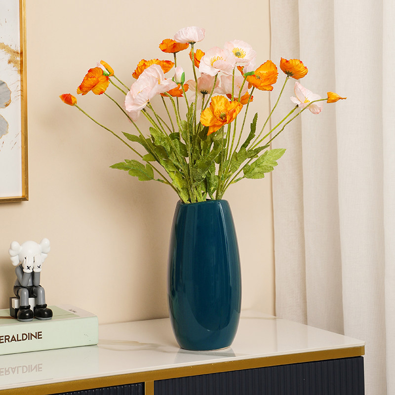 轻奢网红陶瓷花瓶客厅跳舞兰银柳插花花器现代家居电视柜花艺摆件