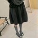 灰色毛呢半身裙女高腰显瘦A字花苞裙高腰a字裙胖mm显瘦miu系伞裙