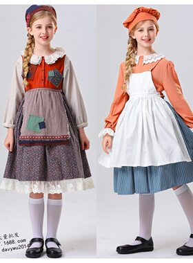 卖火柴的小女孩服舞台剧演出田园农场女仆平民穷人学生话剧衣服