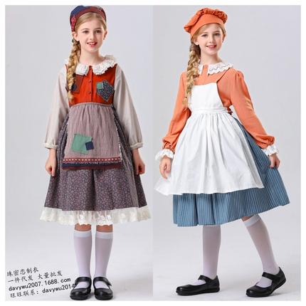 卖火柴的小女孩服舞台剧演出田园农场女仆平民穷人学生话剧衣服