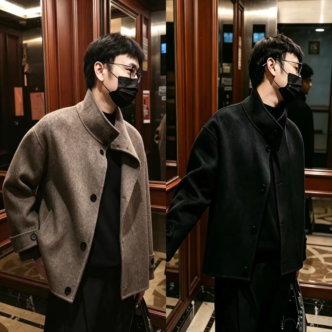 秋冬新款立领高级感百搭宽松洋气毛呢大衣