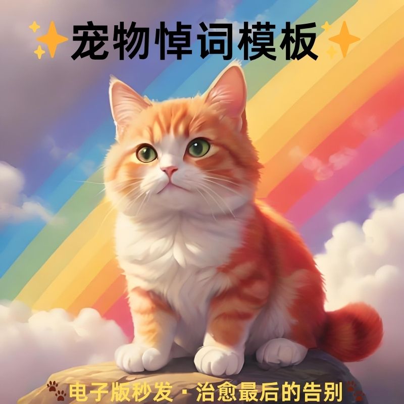 宠物纪念词可修改赠彩虹桥传说