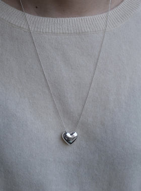 大桃心S925纯银爱心长项链