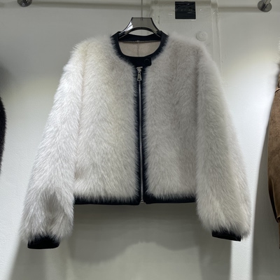 小香风皮毛一体短外套女金貂加厚新款爆款小个子短款仿貂绒皮草