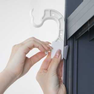 卡夹式窗帘杆架免打孔伸缩杆支撑托窗框固定器罗马杆固定座挂钩