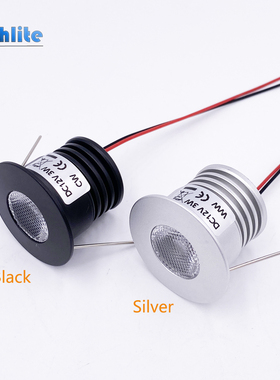 可调光DC12V 24V迷你LED射灯3W防水IP65节能聚光灯开孔28-30MM