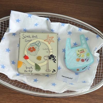 ins简约插画三星ZFLIP7透明硬壳