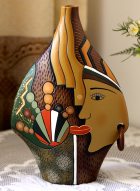 丽江特色手工艺品陶瓷花瓶客厅多宝阁餐柜酒柜装饰品摆件个性礼品