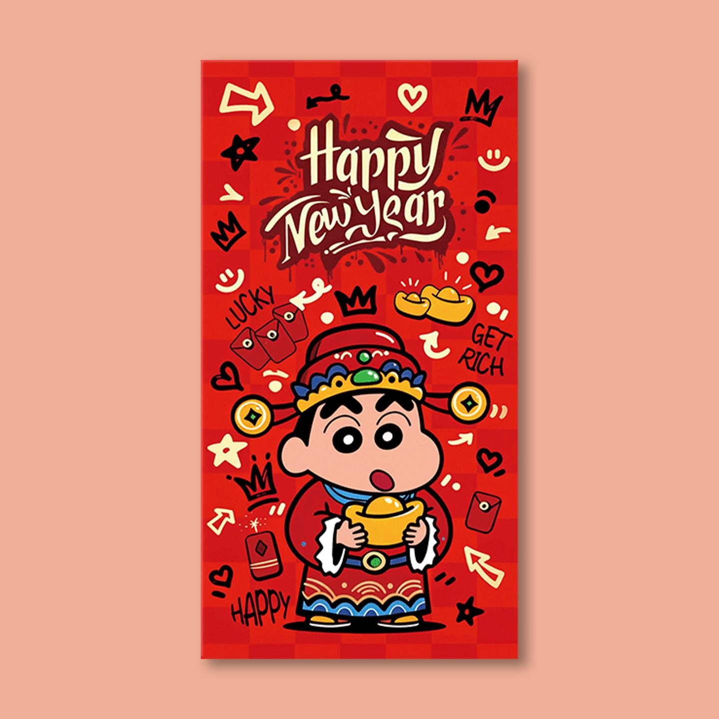 蜡笔小新财神卡通红包袋新年春节新款利是封个性创意压岁包通用款