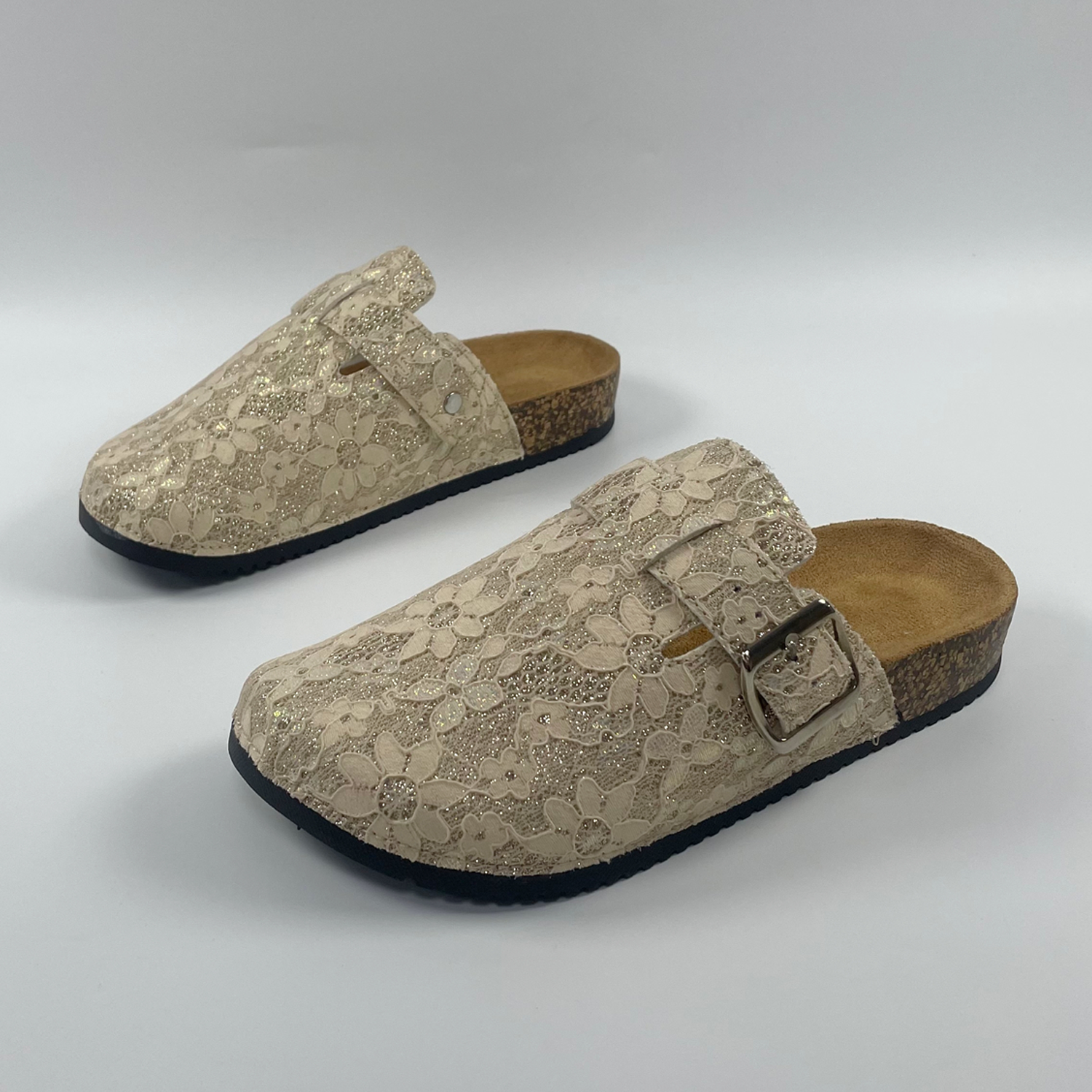 宽头大码一字勃肯休闲拖鞋女士鞋