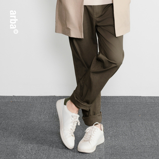 春夏秋高级轻通勤橄榄褐新疆棉弹零压闲适微锥西裤 Arba设计 P105