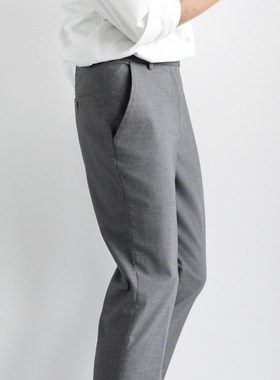 Arba设计 P82春秋冬高级轻通勤水泥灰基本款预留裤脚运动弹力西裤