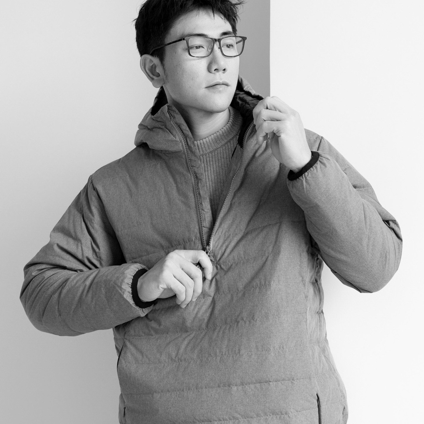 Arba设计 C09 秋冬轻户外通勤防水鹅绒连帽套头轻便羽绒服（清仓