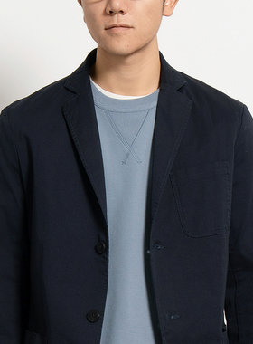 Arba设计 V37 春夏秋高级轻通勤新疆棉弹精工港风雅痞工装西服蓝