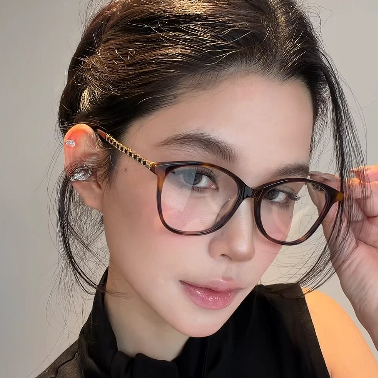弗瑞姆眼镜板材眼镜框小香近视女素颜黑框简约男女通用眼镜bc706