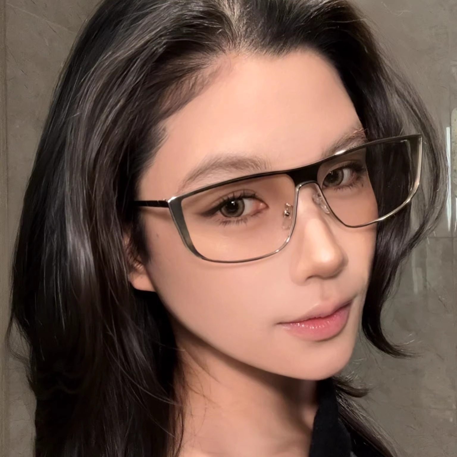 弗瑞姆金属老钱风银边连体墨镜显瘦高级网感欧美大框太阳眼镜291