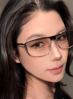 老钱风银边显瘦大框遮阳太阳镜