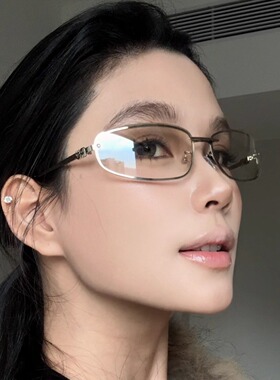 8075Y2K高级感椭圆无框太阳镜