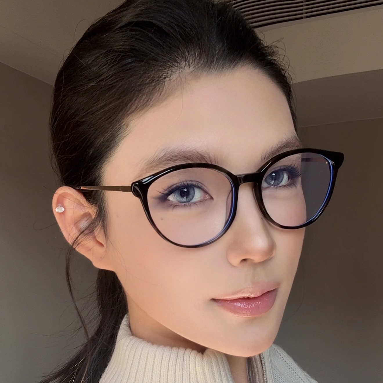 弗瑞姆豹纹圆框猫眼近视眼镜