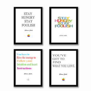 乔布斯海报励志画装饰画英文字母画手机店挂画儿童房墙画办公室画