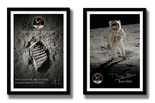 人类登月海报阿姆斯特朗奥尔德林装饰画我的一小步,人类的一大步