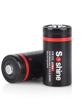 Soshine CR123A 16340充电3.7V锂电池800mAh手电筒拍立得相机仪器