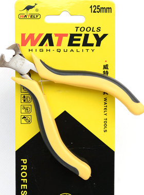 Wately威特力 125mm防滑双色柄顶切钳 5寸镍铁合金迷你顶切钳