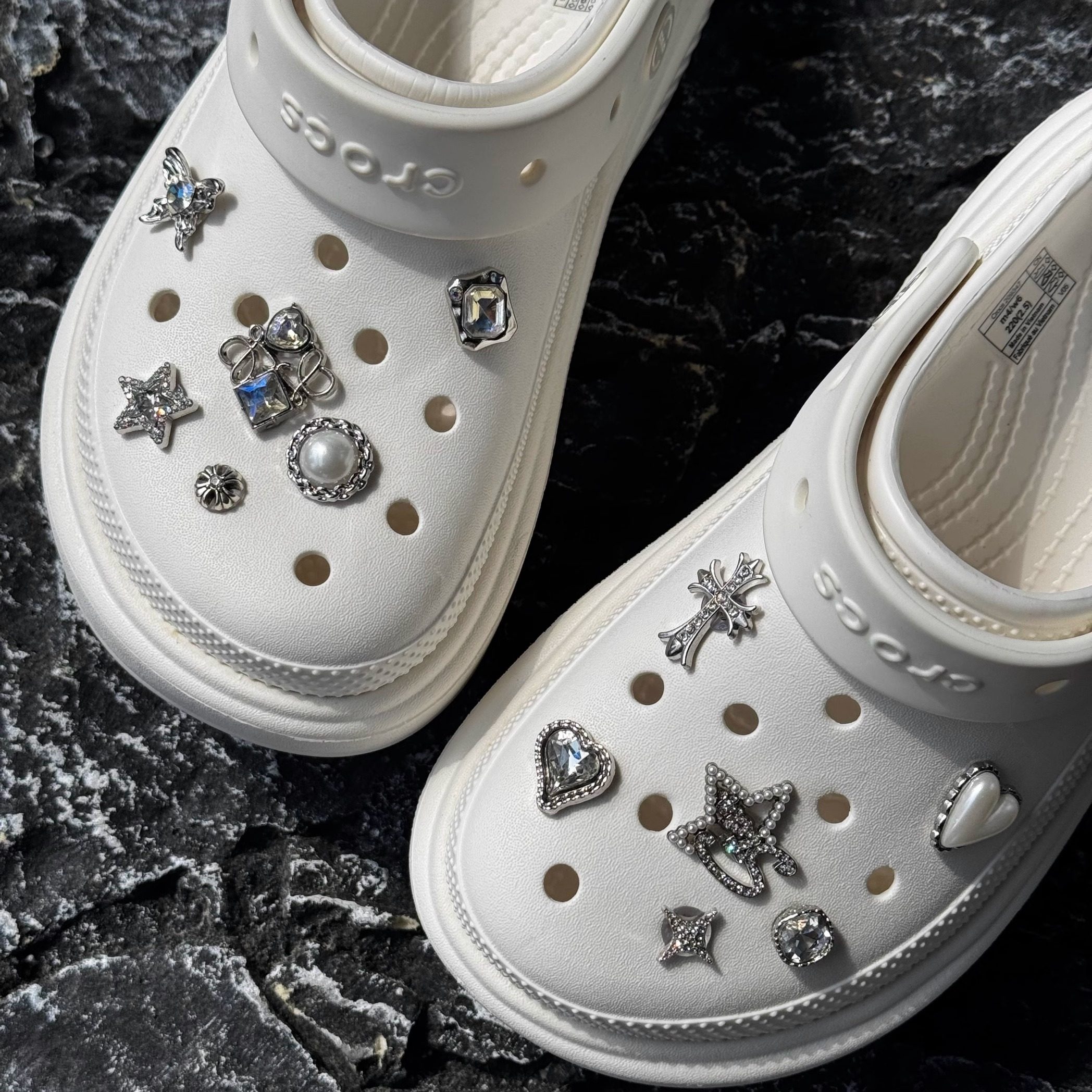 星河璀璨洞洞鞋鞋花合金钻石星星鞋扣适配crocs卡洛驰洞洞鞋配饰