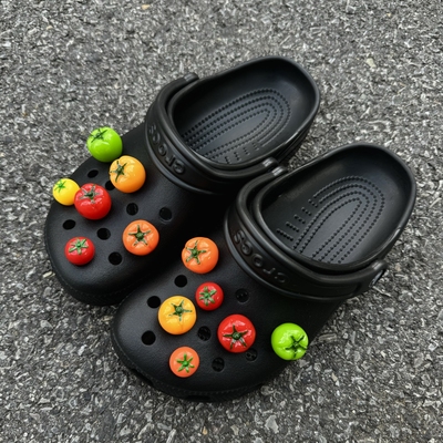 立体番茄洞洞鞋鞋花鞋扣crocs装饰扣可拆卸diy适配卡洛驰配件
