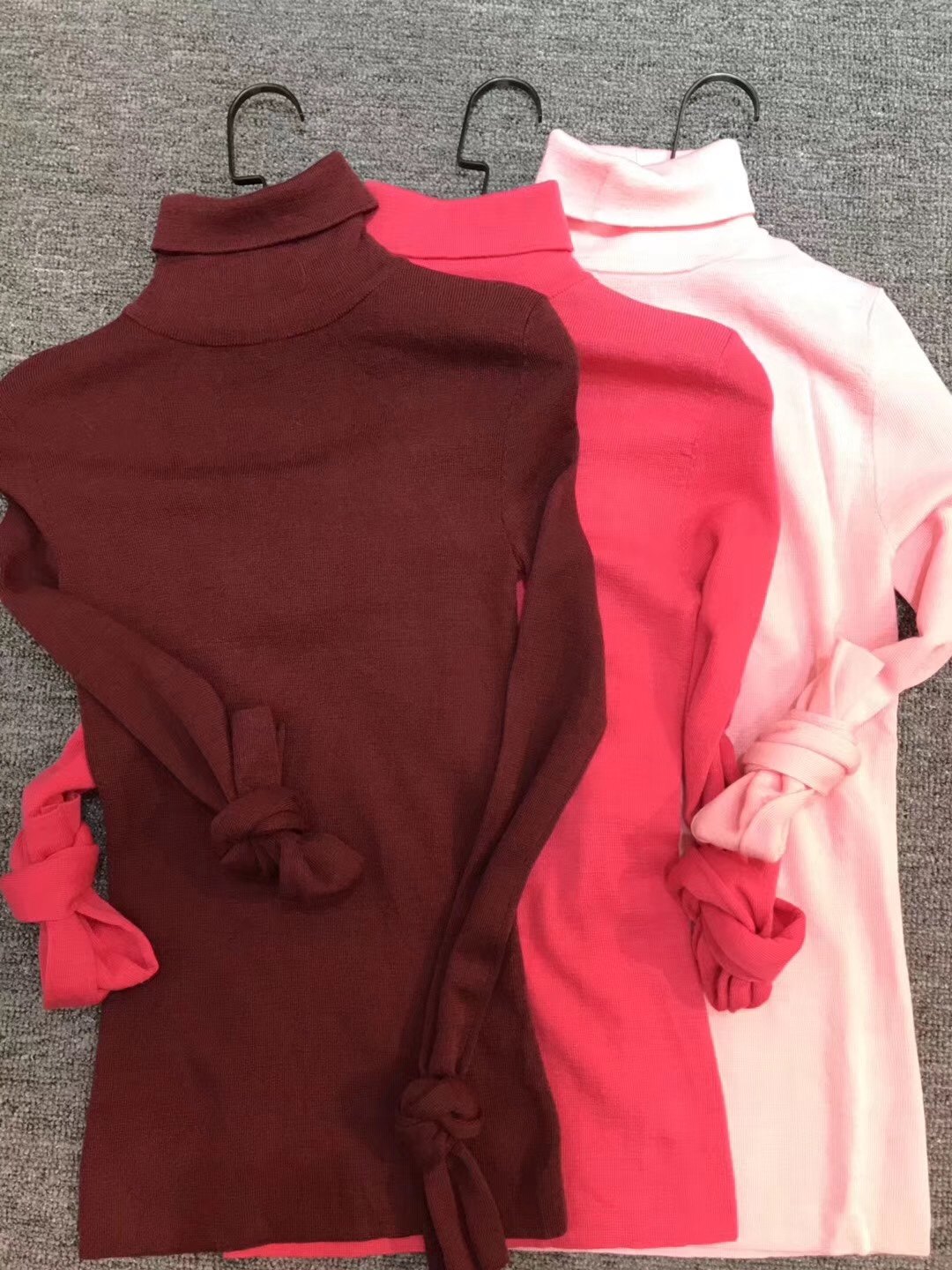 D家大牌同款羊毛长袖堆堆袖时尚百搭打底高领毛衣